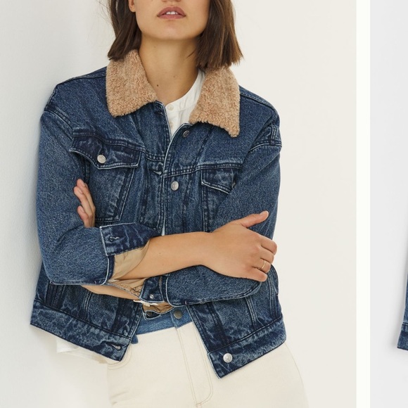 ANTHRO PILCRO Sherpa trimmed denim jacket